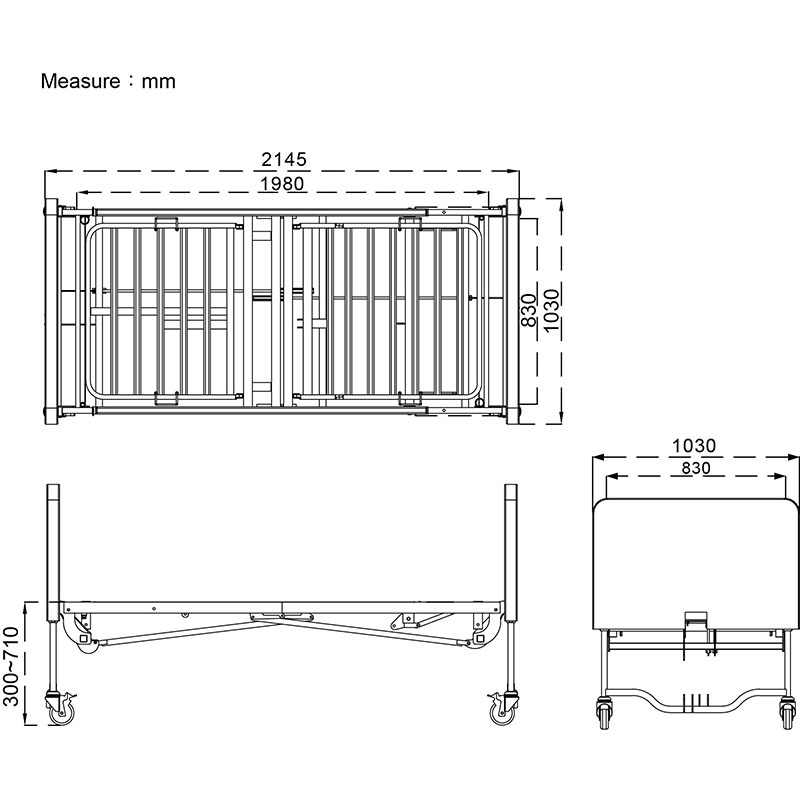 dimension size electric auto folding pack home medical care bed nursing health care bed ffe up4 t