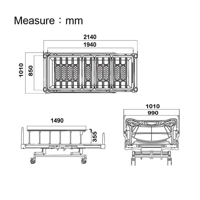 dimension size adjust manual hospital medical care bed long health nursing care bed mal hs3